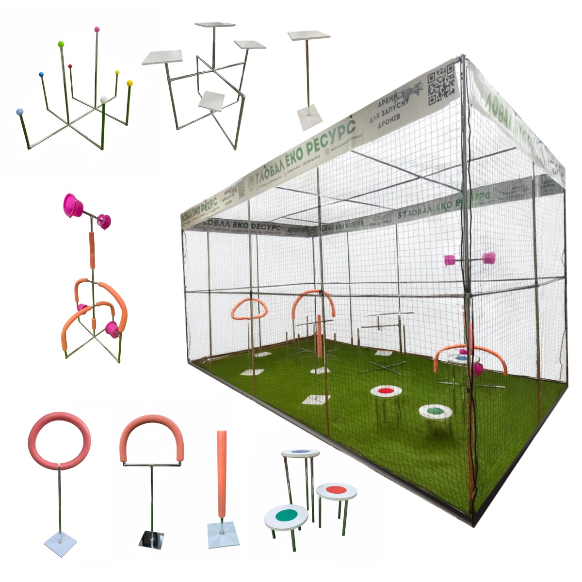 Зона перешкод арени для польотів дронів